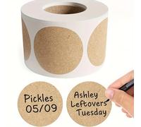 500 pièces/1 rouleau, étiquettes autocollantes rondes kraft en papier, autocollants de nom de classification d'articles, étiquettes personnalisées 1 roll heart