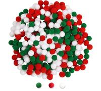 500 Pièces 10mm Pompons de Noël, Pompons Loisirs Creatifs, Mini Pompons, Multicolores Craft Petit Pompons, Enfant Décoration Amusante pour Bricolage CréAtif, Décoration de NoëL(Rouge, Blanc, Vert)