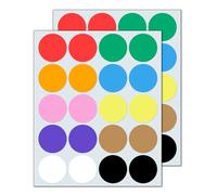 500 Pieces, 50mm - Grosses Gommettes Autocollantes Rondes, Grande Gomettes - 10 Couleurs