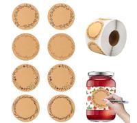 500 pièces Autocollantes Polyvalentes en Papier Kraft, Autocollants Adhésifs Ronds Marron Kraft, Autocollant Fait pour les Sacs Cadeaux, les Pots de Confiture, les Décorations de Noël