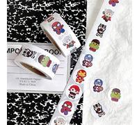 500 pièces Autocollants de super-héros Marvel Spider-Man et Iron Man, autocollants ronds cadeaux pour la décoration de sacs de bonbons DIY, autocollants de dessins animés mignons pour cahier, album, r