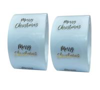 500 Pièces Autocollants Ronds de Noël - Rouleau Étiquettes de Cadeau, Joyeux Noël - Pour Cartes, Enveloppes, Cadeaux, Boîtes (2 Rouleaux)