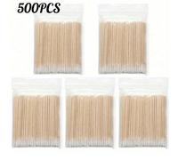 500 pièces Bâtonnets de nettoyage en bois - Bâtonnets de nettoyage, correcteur de manucure, outil de retrait de vernis à ongles, fournitures et outils pour ongles, outils pour nail art, retour à l'éco