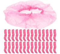 500 Pièces Bonnet de Jetable Rose, Grand Modèle 44cm pour Femmes | Plastique Imperméable, Léger et Pratique, Usage Bain et Soin du Visage, Protège la Chevelure