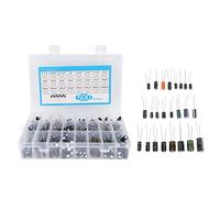 500 pièces condensateur électrolytique 0.1uF?1000uF 16V?50V 24 valeurs Kit d'assortiment de condensateurs en aluminium à faible impédance for réparation TV Radio micro-ondes Composant