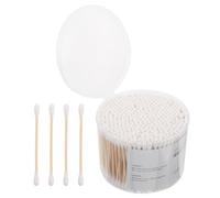 500 Pièces Coton-tige Cosmétique à Double Extrémité, Bâtonnets | Usage Ménage et Oreilles, Pointe Coton Douce, Lot en Boîte Beige, pour Bébés et Animaux Domestiques