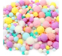 500 Pièces de Pompons à Bricoler 1-3cm 5 Tailles de Pompons Multicolores Décoration Boules Feutre Multicolores Boules de Feutre Pastel Pom Poms à Bricoler pour DIY Artisanat Créatif,Décoration de Fête