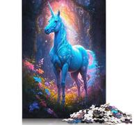 500 pièces de puzzle licorne à couper le souffle, puzzle carré créatif pour adultes et puzzles en bois, jeu éducatif pour adultes, 500 pièces (52 x 38 cm)