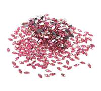 500 pièces de strass œil de cheval, 7 * 15mm, pierres précieuses à dos plat, cristal acrylique AB, pierres précieuses, bijoux artisanaux, bricolage pour la confection de vêtements, (rose rouge)