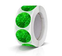 500 pièces d'étiquettes autocollantes rondes de 25 mm, rouleau de petits points adhéifs scintillants verts - Meitaat