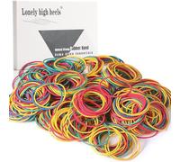 500 Pièces elastique bandes élastiques colorées caoutchouc pour classeurs et dossiers en caoutchouc Pour l'école la maison le bureau l'artisanat industriel élastique 38 * 1.4mm