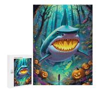 500 pièces énigmes pour adolescents Halloween Forêt de requin énigmes pour adolescents : jeux de détente, cadeaux amusants et humoristiques pour réduire le stress 500 pièces