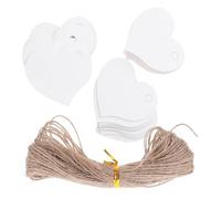 500 Pièces Étiquettes Cœur avec Ficelle, Style Vintage | Cartes Vierges Suspendues, Usage Polyvalent pour Fêtes et Prix, Matière Papier et Corde de Lin