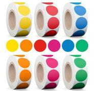 500 pièces Étiquettes rondes de 1 pouce, autocollants de codage couleur. Étiquettes de codage colorées pour la classification des dossiers, le marquage des points clés, la coloration, la salle de clas
