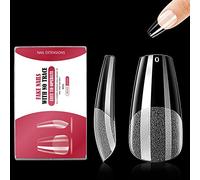 500 Pièces Faux Ongle,Faux Ongles en Gel,Faux Ongles Capsules,Kit Pose Ongles,Couverture Complète,12 Tailles,Pour Manucures à Domicile Et Salons De Manucure(Cercueil Medium)