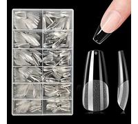 500 Pièces Faux Ongles Cercueil, Acrylique, Mat Clairs, Ballerine, 12 Tailles, Long - Bouts en Acrylique