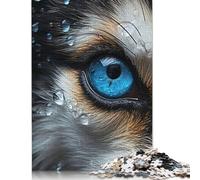 500 pièces Husky Eye Close Up Puzzle pour puzzles en bois, jeu éducatif pour adultes, 500 pièces (52 x 38 cm)