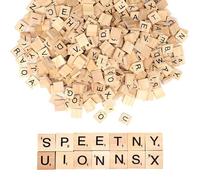 500 Pièces Lettres en Bois A à Z + Chiffres | Tuiles Scrabble en Bois Hêtre