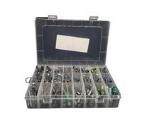 500 pièces/lot 0.1UF-1000UF Condensateurs électrolytiques en aluminium de 24 valeurs Condensateurs électrolytiques hybrides 16-50V Kit assorti et boîte de rangement