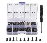 500 Pièces M2 M2.5 M3 Vis Ordinateur Micro Visserie Vis pour Ordinateur Portable, Micro Vis de Réparation Kit de Vis avec Tournevis avec 10 Tailles pour Ordinateur Portable Carte Mère Montre