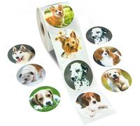 500 Pièces Mignon Animal Chien Autocollants Jungle Fête Anniversaire Cadeau Décorations Gâteau Étiquettes Enfants Fête Jouets Personnalité Étiquette Scrapbook 1in