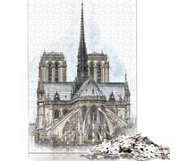 500 pièces Notre Dame de Paris Puzzle Adulte Puzzle en Bois Jeux Éducatifs pour Enfants 500 Pièces (52x38cm)