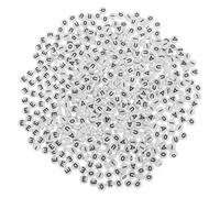 500 Pièces Perles Alphabet en Acrylique pour Bracelets, Rondes