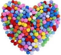 (500 Pièces)Pompons Artisanat Élastique Mini Pompons Décorations Boules Pour Fournitures De Loisirs 2.5cm Assortis De Couleur Pour Les Enfants Bricolage Artisanat Créatif