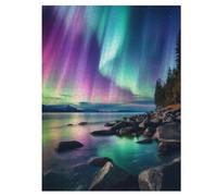 500 Pièces Puzzle aurores boréales pour Adultes Et Adolescents Enfants Puzzles sur Planche De Bois Cadeau 55×41cm