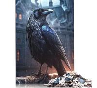 500 pièces Puzzle carré Fantasy Raven Under Rain pour Adultes Puzzle en Bois Jouets éducatifs 500 pièces (52 x 38 cm)