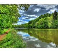 500 Pièces Puzzle DIY Jeu D'Intelligence Jeu Cadeau Unique - Rivière Allemagne Paysage Tropical 52x38cm