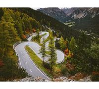 500 Pièces Puzzle DIY Jeu D'Intelligence Jeu Cadeau Unique - Route Virage en épingle Montagnes 52x38cm
