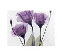 500 pièces, Puzzles pour Adultes, Puzzles stimulants, Jeu de Puzzle pour Tout Le Monde,Fleurs d'espoir Violet Lavande