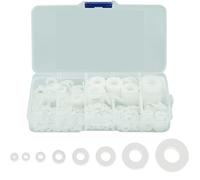 500 Pièces Rondelles Plates Nylon, Rondelles Plates Isolation Rond Spacer Joint Plomberie Assortiment Kit- Blanc, M2/M2.5/M3/M4/M5/M6/M8/M10