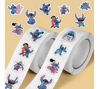 500 pièces/Rouleau Autocollants dessin animé Stitch & Mickey Mouse, Autocollants décoratifs imperméables pour cahier, ordinateur portable, coque de téléphone, agenda hebdomadaire et mensuel, convient 