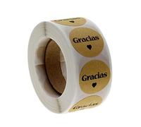 500 Pièces/Rouleau Rond Gracias Étiquettes Autocollants Adhésif Espagnol Autocollants Tags Cartes De Grâces