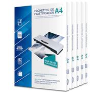 500 pochettes de plastification A4 75 Microns par face, coins arrondis, finition brillante