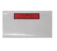 500 Pochettes document ci-inclus DL Format 22,5 x 12,2 cm Plastique Incolore Pochette Porte Document Adhésive Autocollante a Coller sur carton