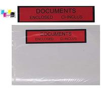 500 Pochettes porte-document ci-inclus format A6 (A4 plié en 4) adhésive transparente-imprimée documents ci/inclus-documents Enclosed. Pochette avec autocollant fort C6 petit colis,paquets