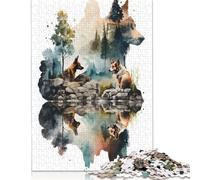 500 puzzles carrés créatifs pour adultes Wild Dogs, puzzles en bois, jeux de défis uniques, 500 pièces (52 x 38 cm)