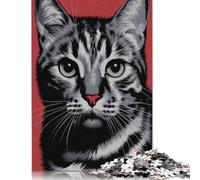 500 puzzles de portraits de chats pour adultes, adolescents et puzzles en bois, jeux familiaux, 500 pièces (52 x 38 cm)