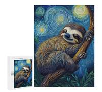 500 puzzles pour adultes Sloth in Starry Night Puzzle pour adultes - jeu de pensée, compétition de vitesse, jeu difficile, idée cadeau 500 pièces