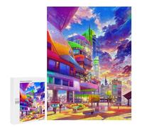 500 puzzles pour adultes, Vibrant Future Cityscape, 1 puzzle comme jouet anti-stress, décoration de la maison, interaction parent-enfant, 500 pièces