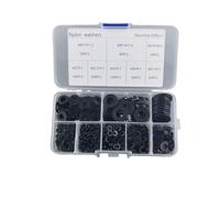 500 rondelles plates en nylon pour vis et 500 pièces en nylon plastique adaptées pour l'extérieur et la maison, dur à l'usure et à la rouille