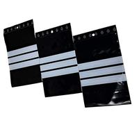500 Sachet zip noir 100 x 150 mm 10 X 15 cm Sachets zip opaque résistant UV 60 μ 3 bande de marquage blanche zip écriture sachet plastique anti UV lumière sachet compatible alimentaire congélation
