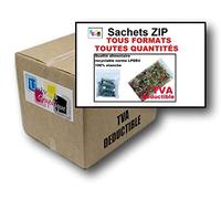 500 sachets à fermeture zip format 220 x 280 mm 20 x 28 cm pochette zip qualité alimentaire aux normes CEE 50 microns sachet congélation emballage sac solide recyclable avec trou de suspension