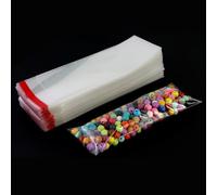 500 Sachets Transparents en Cellophane,Plastique Sachet Alimentaire Clear Cellophane Sacs Auto-Adhésifs,Petits sacs plats et transparents Pour Noël,7 x 22 cm