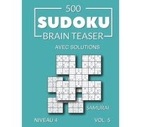 500 Sudoku Brain Teaser Samurai avec solutions Niveau 4 Vol. 5