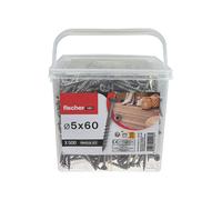 500 vis terrasse à tête fraisée en acier inoxydable A2 TX Fischer 5mm x 60mm