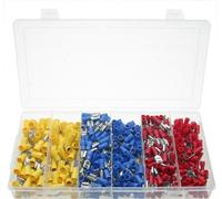 500 x Assortiment de cosses de câble FICHETTES PLATES ROUGE BLEU JAUNE 0,5-6,0mm